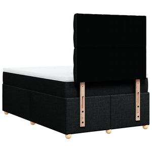 Κρεβάτι Boxspring με Στρώμα Μαύρο 120x200 εκ. Υφασμάτινο - Pakobazaar