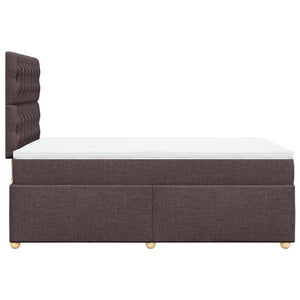 Κρεβάτι Boxspring με Στρώμα Σκούρο Καφέ 120x200 εκ. Υφασμάτινο