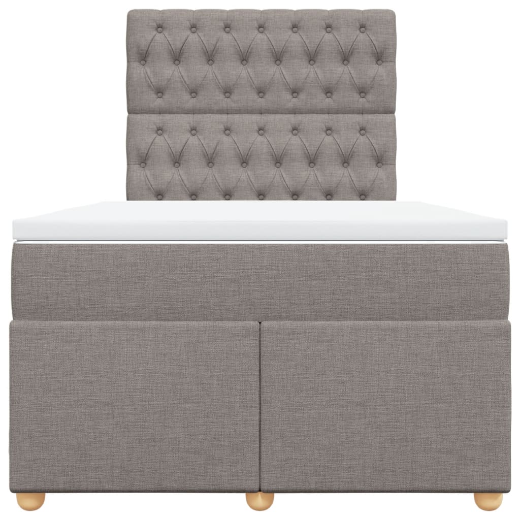 Κρεβάτι Boxspring με Στρώμα Taupe 120x200 εκ. Υφασμάτινο