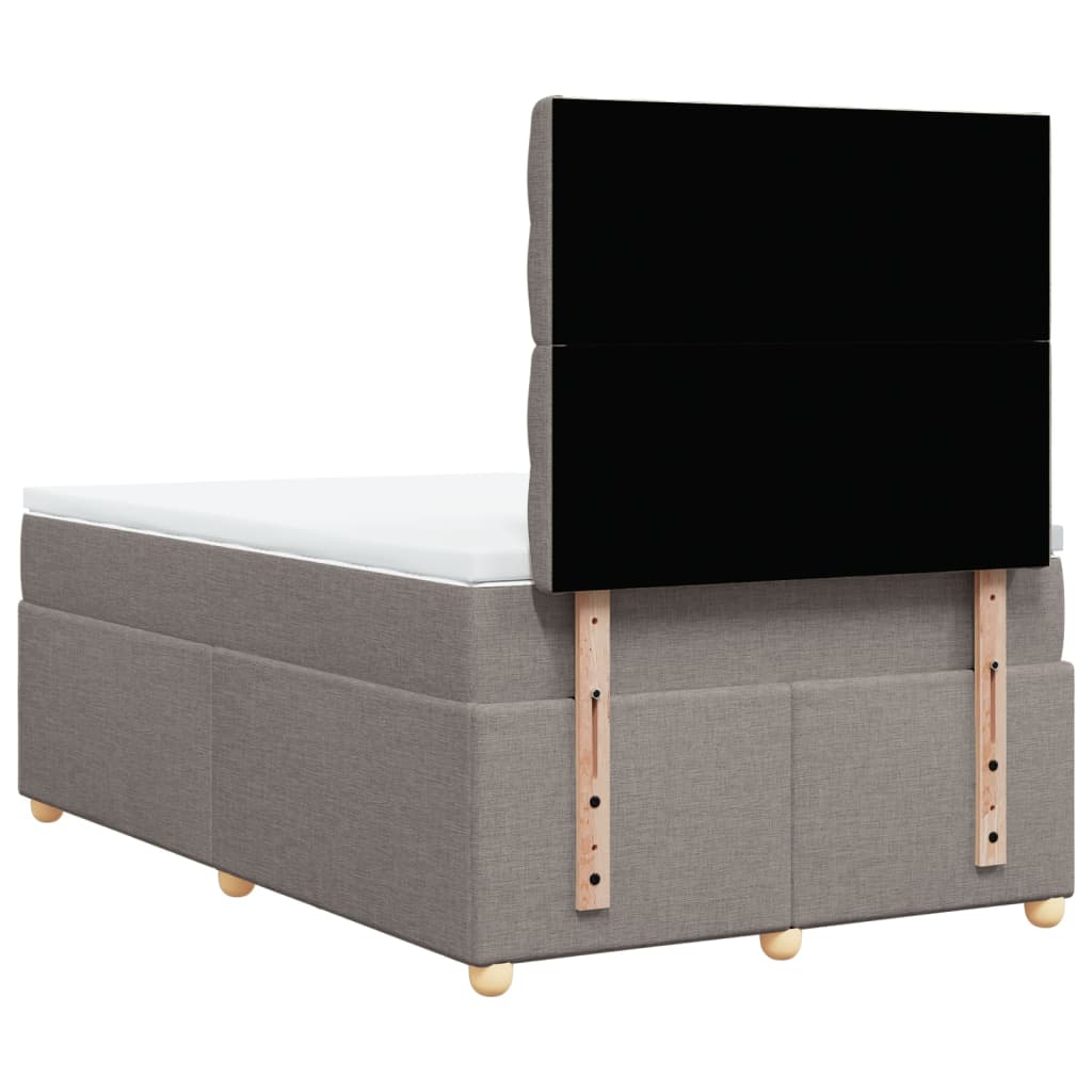 Κρεβάτι Boxspring με Στρώμα Taupe 120x200 εκ. Υφασμάτινο