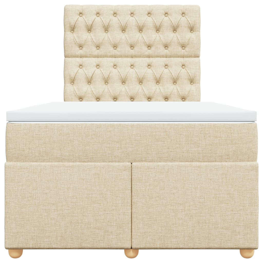 Κρεβάτι Boxspring με Στρώμα Κρεμ 120x200 εκ. Υφασμάτινο