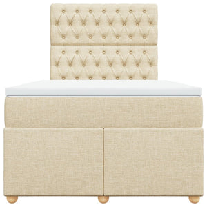 Κρεβάτι Boxspring με Στρώμα Κρεμ 120x200 εκ. Υφασμάτινο