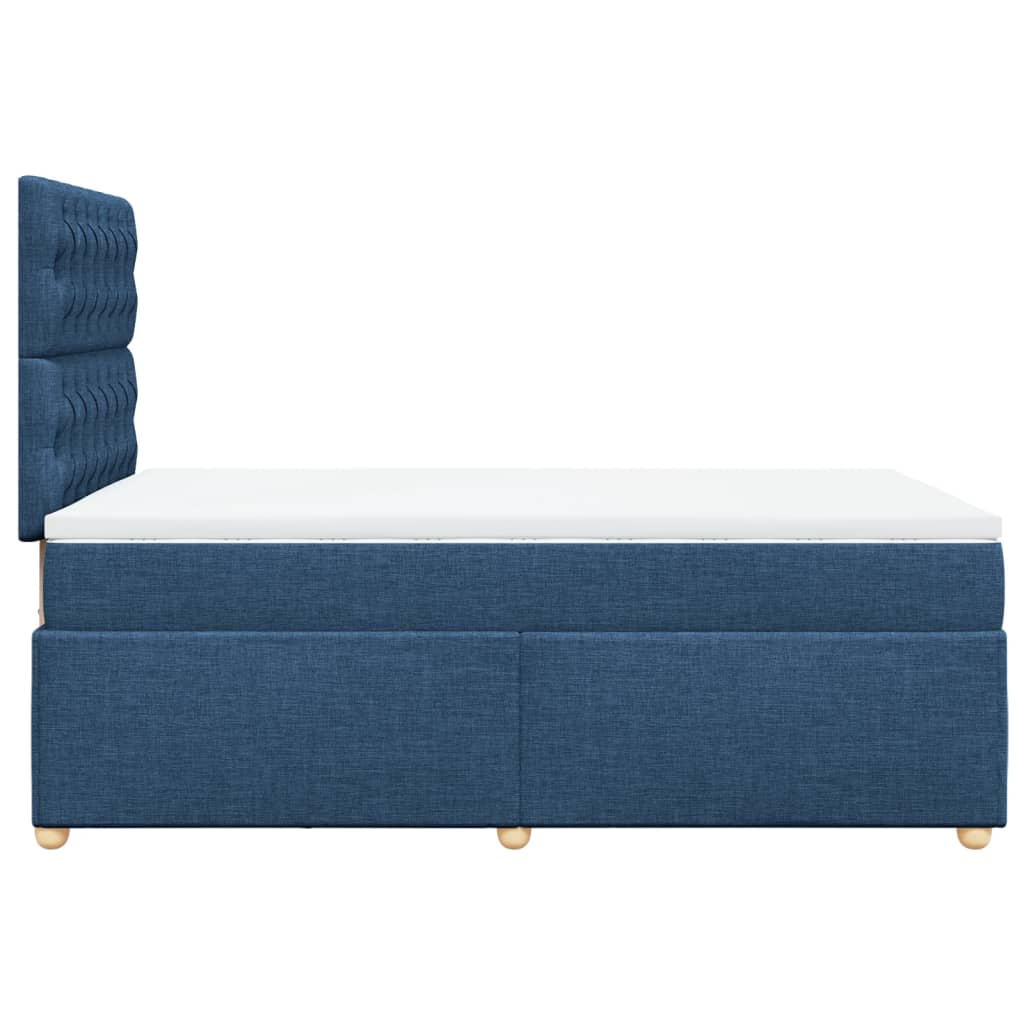 Κρεβάτι Boxspring με Στρώμα Μπλε 120x200 εκ. Υφασμάτινο