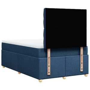 Κρεβάτι Boxspring με Στρώμα Μπλε 120x200 εκ. Υφασμάτινο