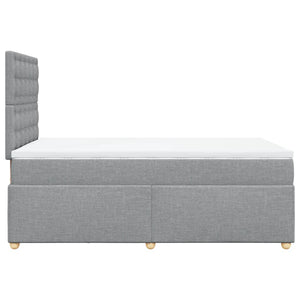Κρεβάτι Boxspring με Στρώμα Ανοιχτό Γκρι 120x200 εκ. Υφασμάτινο - Pakobazaar