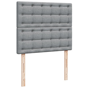Κρεβάτι Boxspring με Στρώμα Ανοιχτό Γκρι 120x200 εκ. Υφασμάτινο - Pakobazaar