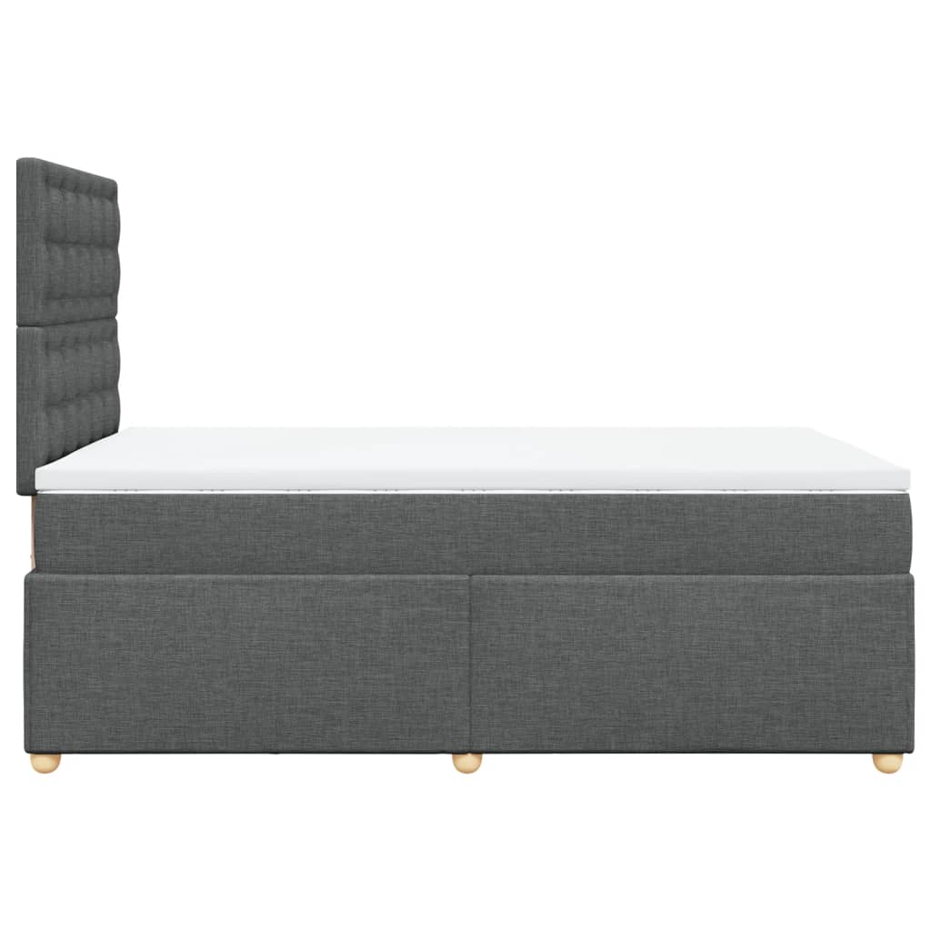 Κρεβάτι Boxspring με Στρώμα Σκούρο Γκρι 120x200 εκ. Υφασμάτινο - Pakobazaar