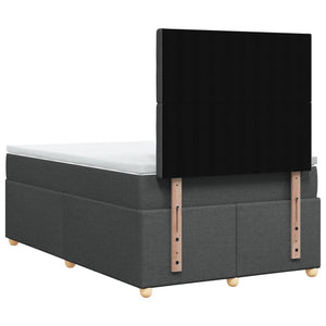 Κρεβάτι Boxspring με Στρώμα Σκούρο Γκρι 120x200 εκ. Υφασμάτινο - Pakobazaar