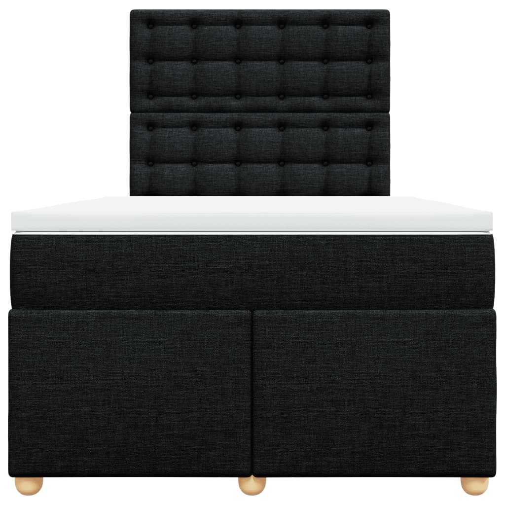 Κρεβάτι Boxspring με Στρώμα Μαύρο 120x200 εκ. Υφασμάτινο - Pakobazaar