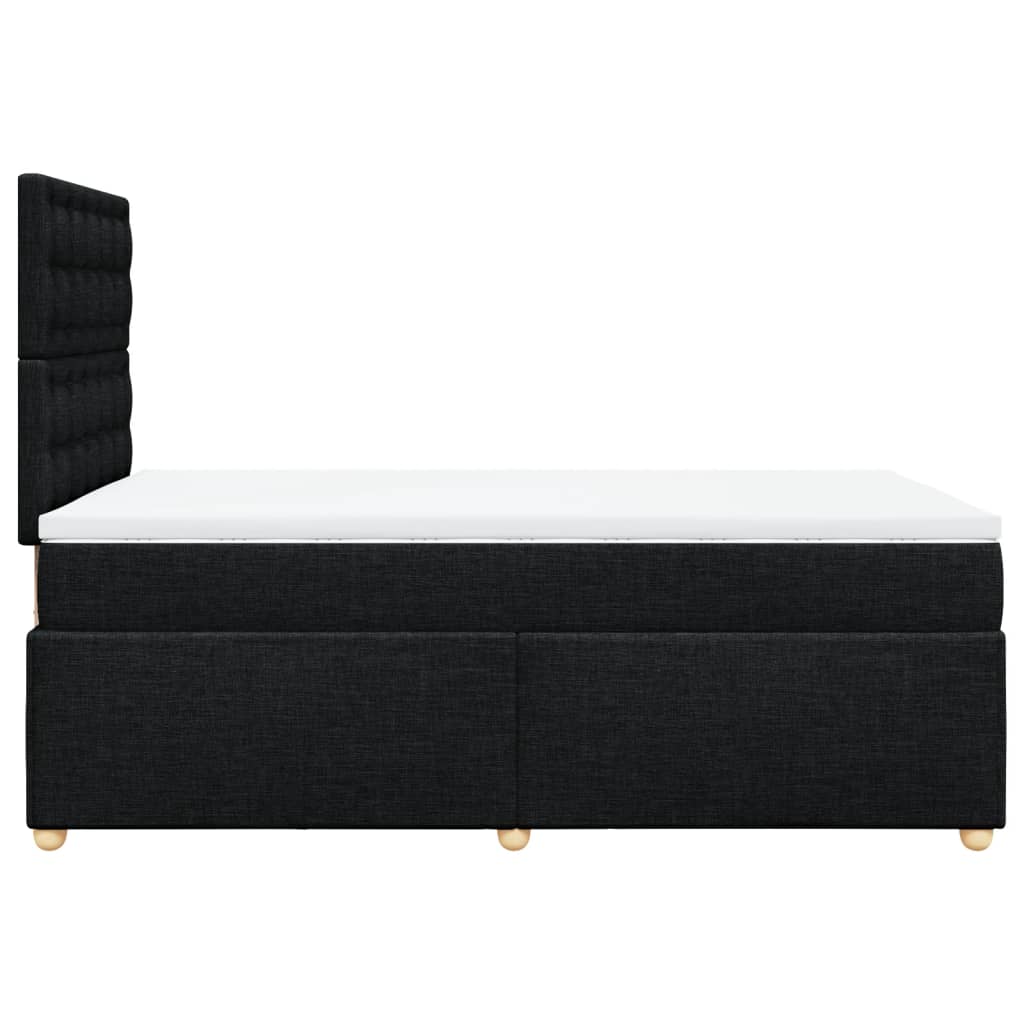 Κρεβάτι Boxspring με Στρώμα Μαύρο 120x200 εκ. Υφασμάτινο - Pakobazaar