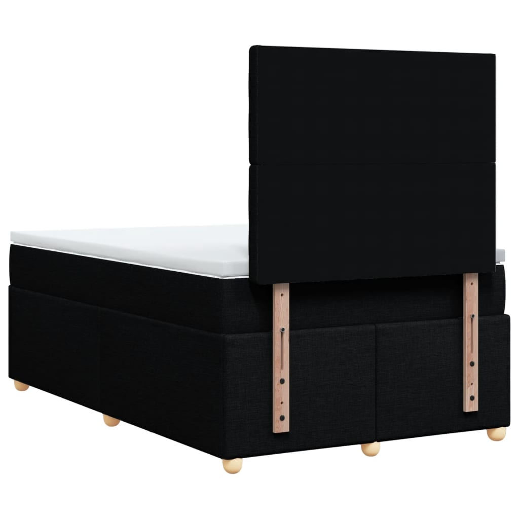 Κρεβάτι Boxspring με Στρώμα Μαύρο 120x200 εκ. Υφασμάτινο - Pakobazaar