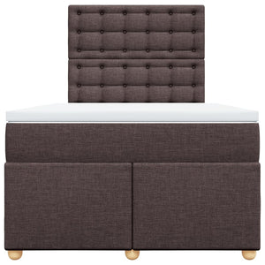 Κρεβάτι Boxspring με Στρώμα Σκούρο Καφέ 120x200 εκ. Υφασμάτινο