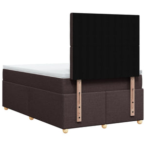Κρεβάτι Boxspring με Στρώμα Σκούρο Καφέ 120x200 εκ. Υφασμάτινο
