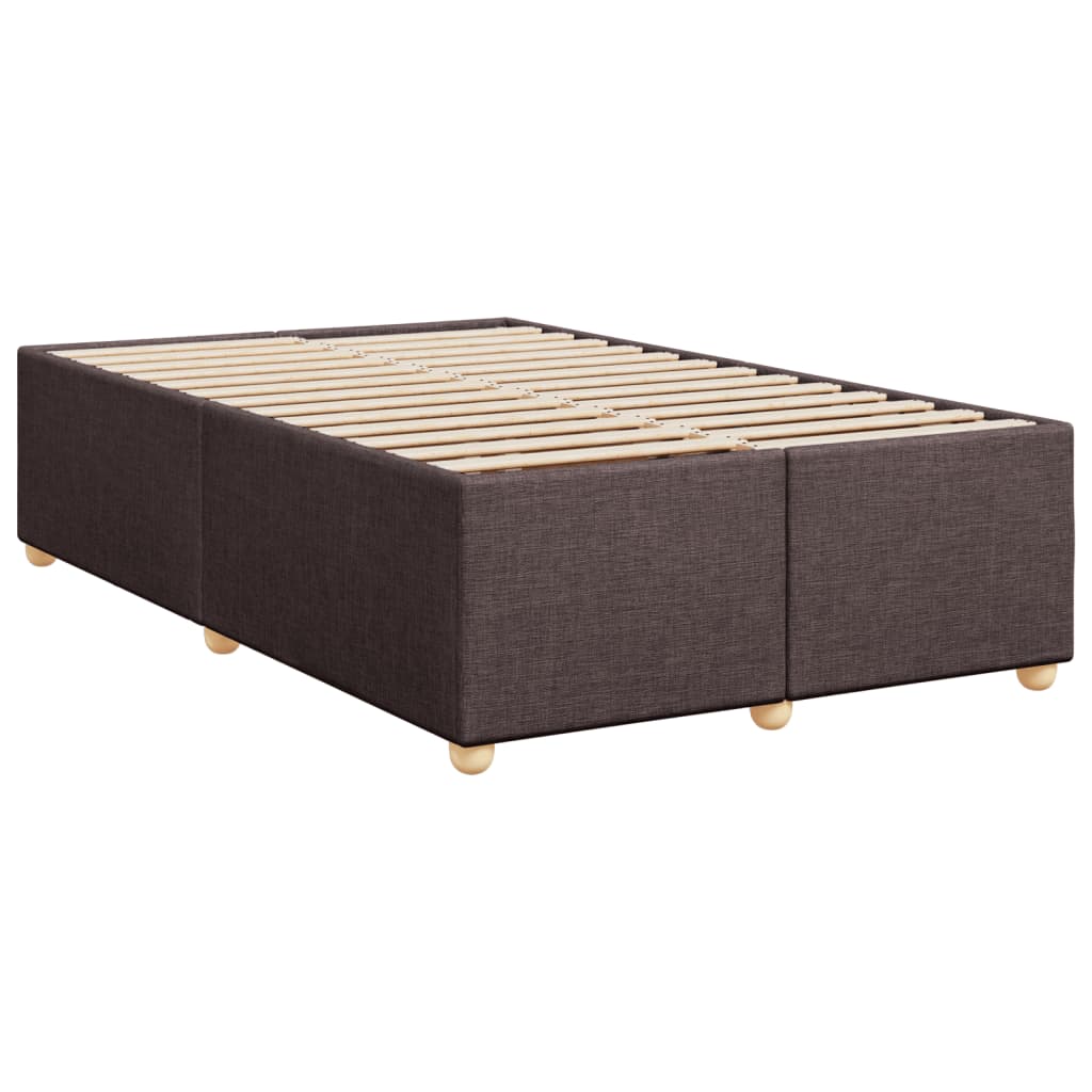 Κρεβάτι Boxspring με Στρώμα Σκούρο Καφέ 120x200 εκ. Υφασμάτινο