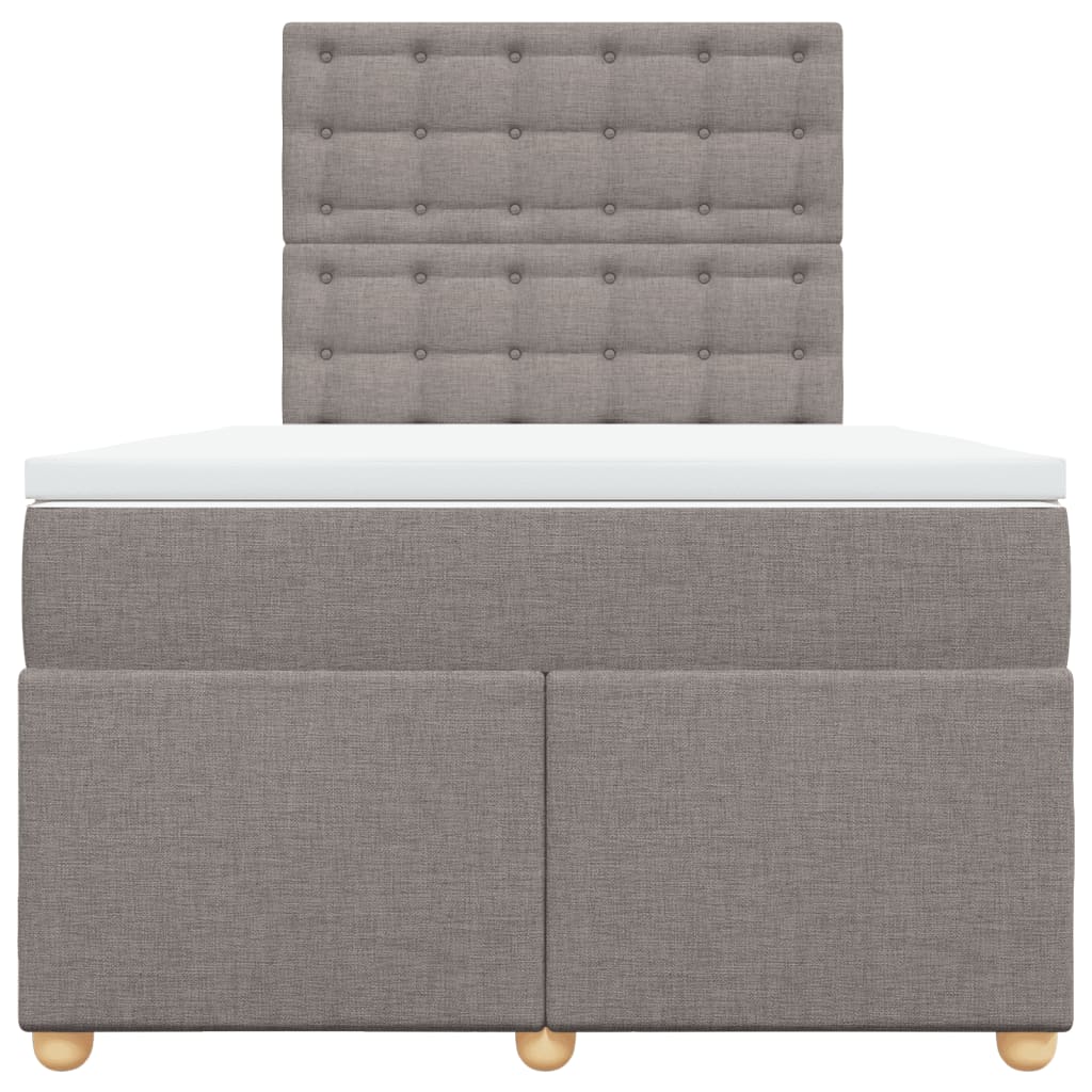 Κρεβάτι Boxspring με Στρώμα Taupe 120x200 εκ. Υφασμάτινο - Pakobazaar