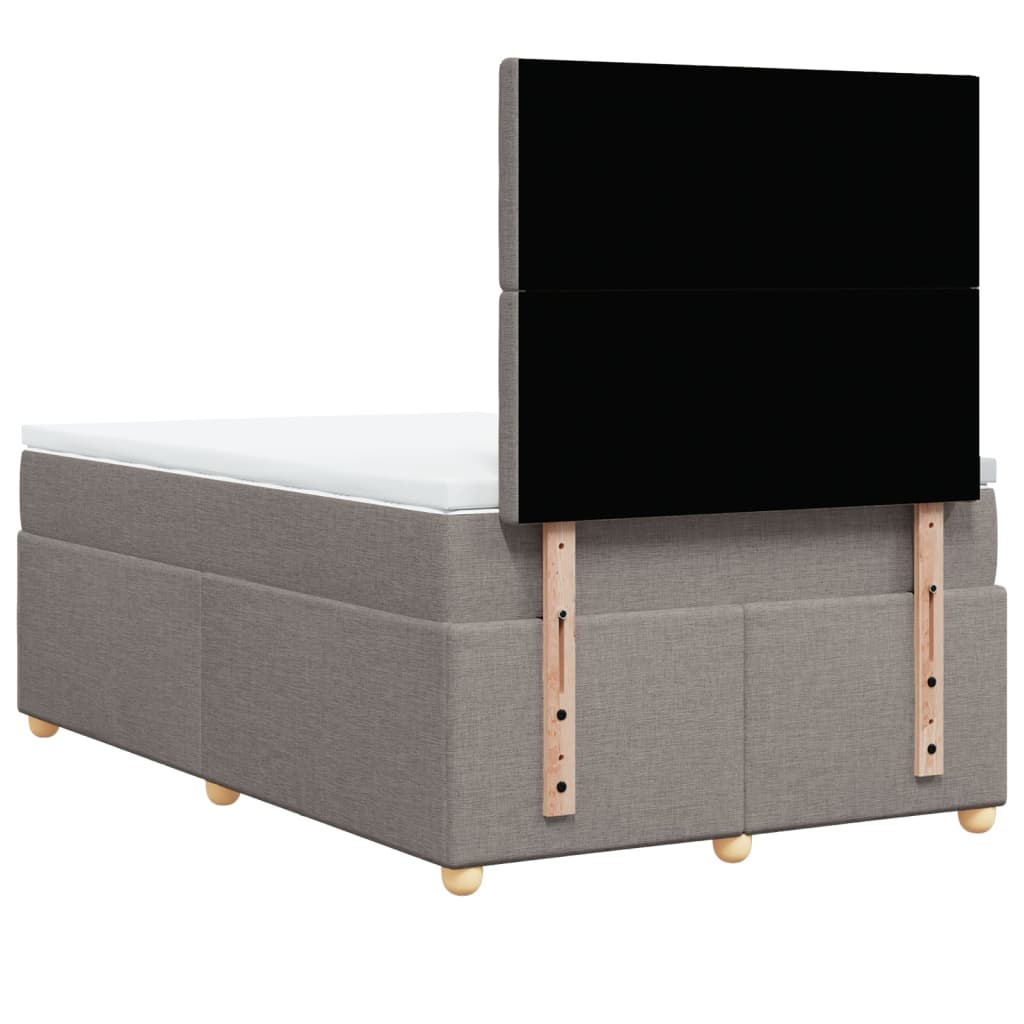 Κρεβάτι Boxspring με Στρώμα Taupe 120x200 εκ. Υφασμάτινο - Pakobazaar