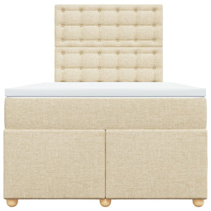 Κρεβάτι Boxspring με Στρώμα Κρεμ 120x200 εκ. Υφασμάτινο