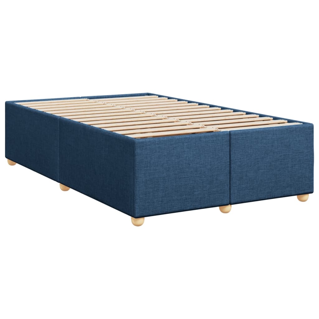 Κρεβάτι Boxspring με Στρώμα Μπλε 120x200 εκ. Υφασμάτινο