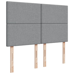 Κρεβάτι Boxspring με Στρώμα Ανοιχτό Γκρι 140x190 εκ. Υφασμάτινο