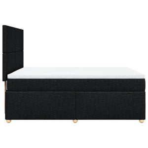 Κρεβάτι Boxspring με Στρώμα Μαύρο 140x190 εκ. Υφασμάτινο - Pakobazaar