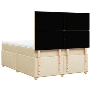 Κρεβάτι Boxspring με Στρώμα Κρεμ 140x190 εκ. Υφασμάτινο - Pakobazaar