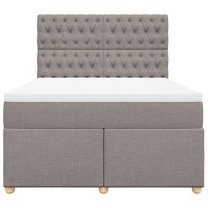 Κρεβάτι Boxspring με Στρώμα Taupe 140x190 εκ. Υφασμάτινο