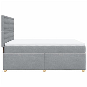 Κρεβάτι Boxspring με Στρώμα Ανοιχτό Γκρι 140x190 εκ. Υφασμάτινο