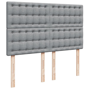 Κρεβάτι Boxspring με Στρώμα Ανοιχτό Γκρι 140x190 εκ. Υφασμάτινο