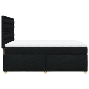Κρεβάτι Boxspring με Στρώμα Μαύρο 140x190 εκ. Υφασμάτινο