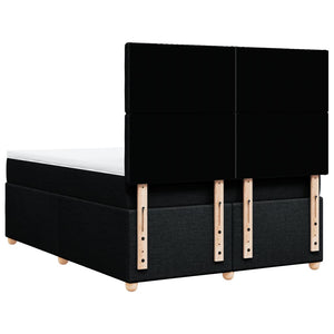 Κρεβάτι Boxspring με Στρώμα Μαύρο 140x190 εκ. Υφασμάτινο