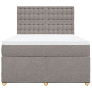 Κρεβάτι Boxspring με Στρώμα Taupe 140x190 εκ. Υφασμάτινο