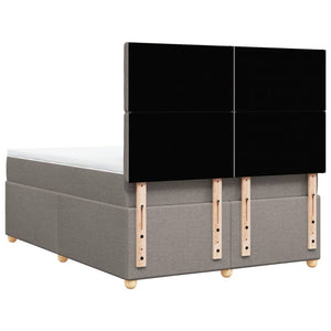 Κρεβάτι Boxspring με Στρώμα Taupe 140x190 εκ. Υφασμάτινο