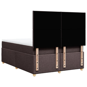 Κρεβάτι Boxspring με Στρώμα Σκούρο Καφέ 140x200 εκ Υφασμάτινο