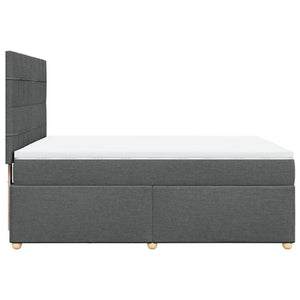 Κρεβάτι Boxspring με Στρώμα Σκούρο Γκρι 140x200 εκ Υφασμάτινο
