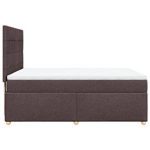 Κρεβάτι Boxspring με Στρώμα Σκούρο Καφέ 140x200 εκ Υφασμάτινο
