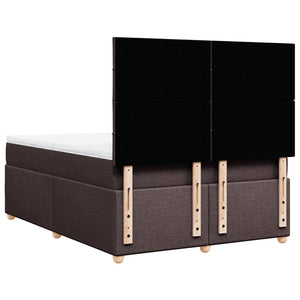 Κρεβάτι Boxspring με Στρώμα Σκούρο Καφέ 140x200 εκ Υφασμάτινο