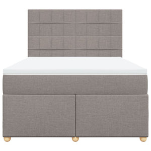Κρεβάτι Boxspring με Στρώμα Taupe 140x200 εκ. Υφασμάτινο - Pakobazaar