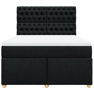 Κρεβάτι Boxspring με Στρώμα Μαύρο 140x200 εκ. Υφασμάτινο