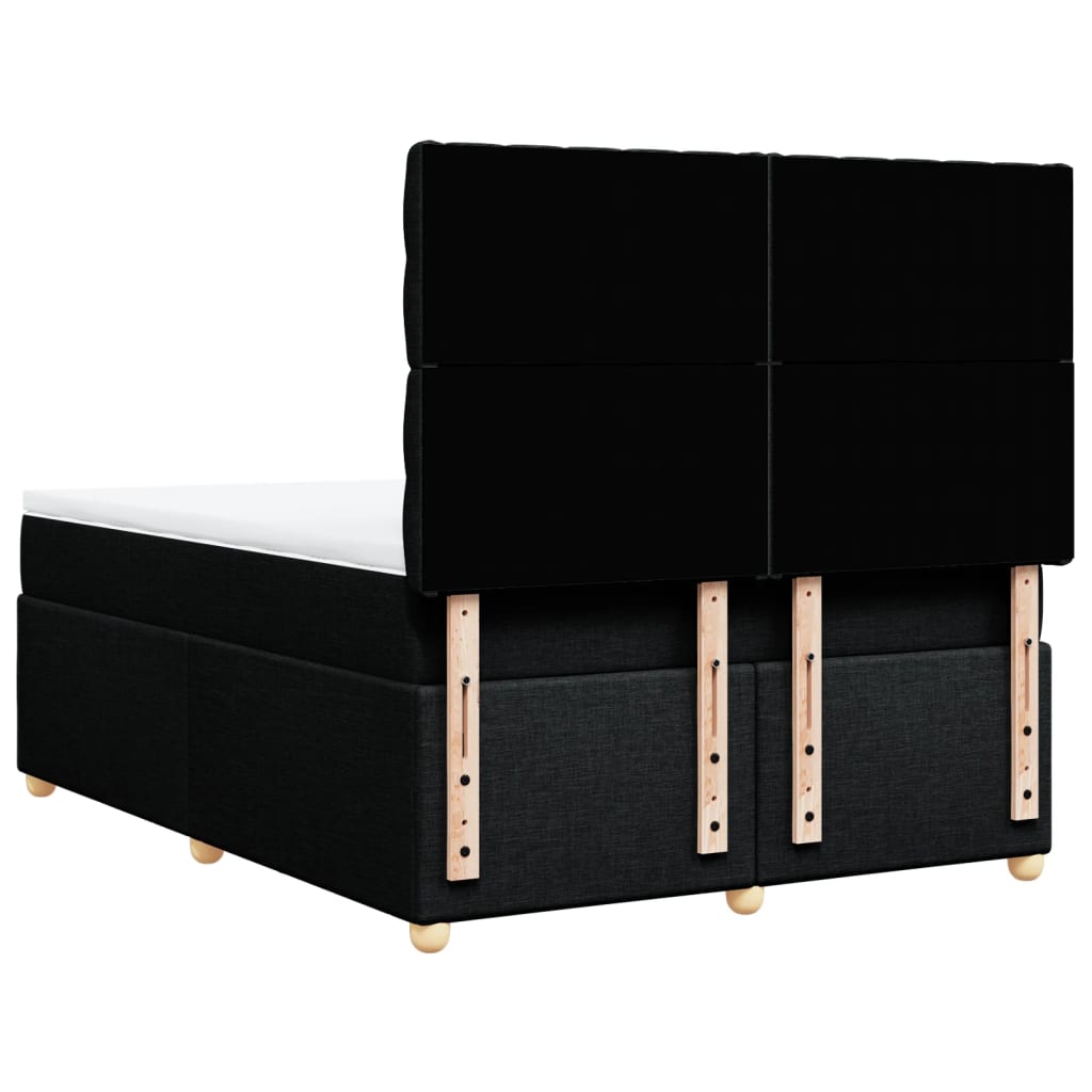 Κρεβάτι Boxspring με Στρώμα Μαύρο 140x200 εκ. Υφασμάτινο