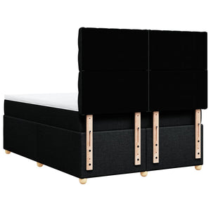 Κρεβάτι Boxspring με Στρώμα Μαύρο 140x200 εκ. Υφασμάτινο