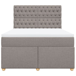 Κρεβάτι Boxspring με Στρώμα Taupe 140x200 εκ. Υφασμάτινο