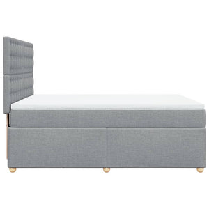 Κρεβάτι Boxspring με Στρώμα Ανοιχτό Γκρι 140x200 εκ. Υφασμάτινο