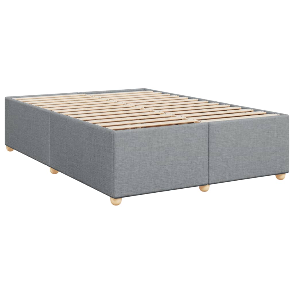 Κρεβάτι Boxspring με Στρώμα Ανοιχτό Γκρι 140x200 εκ. Υφασμάτινο