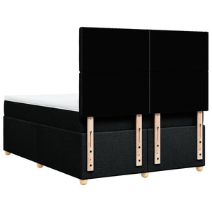 Κρεβάτι Boxspring με Στρώμα Μαύρο 140x200 εκ. Υφασμάτινο