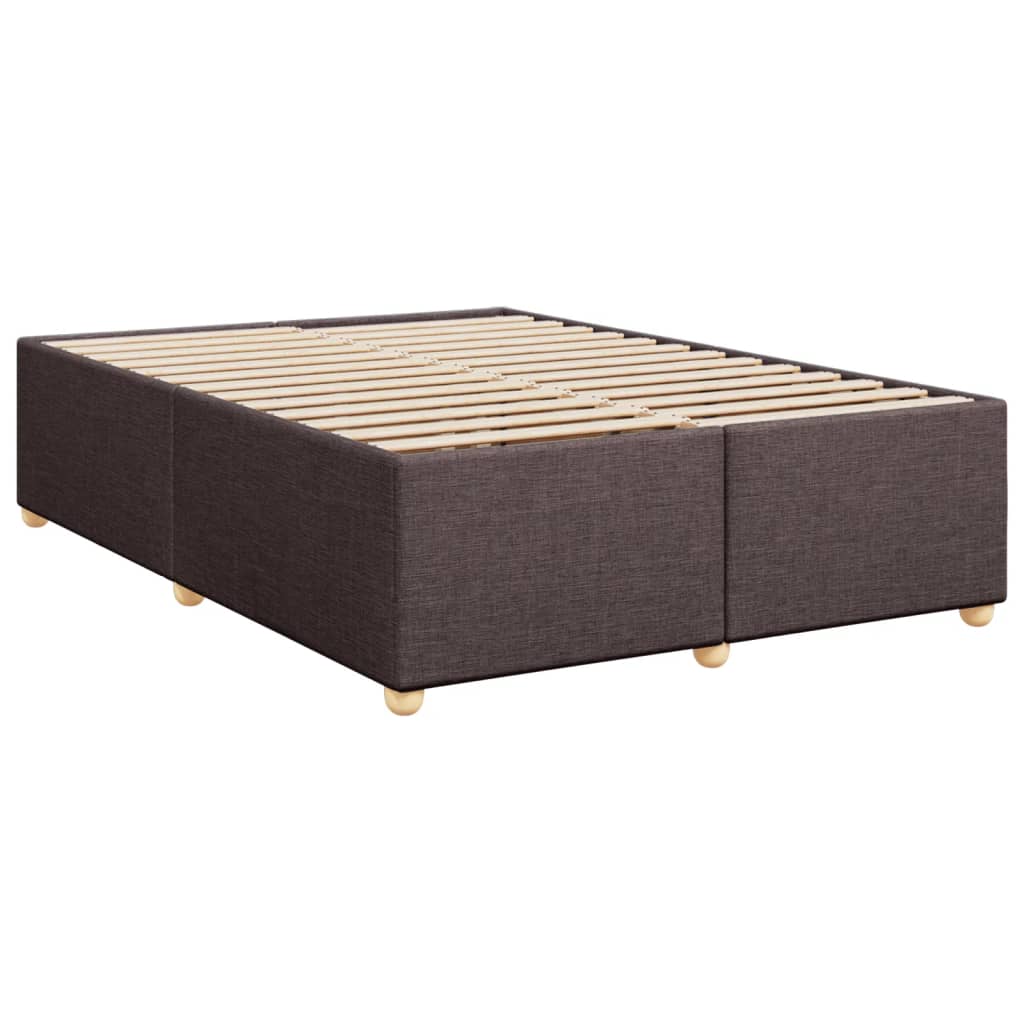 Κρεβάτι Boxspring με Στρώμα Σκούρο Καφέ 140x200 εκ Υφασμάτινο - Pakobazaar