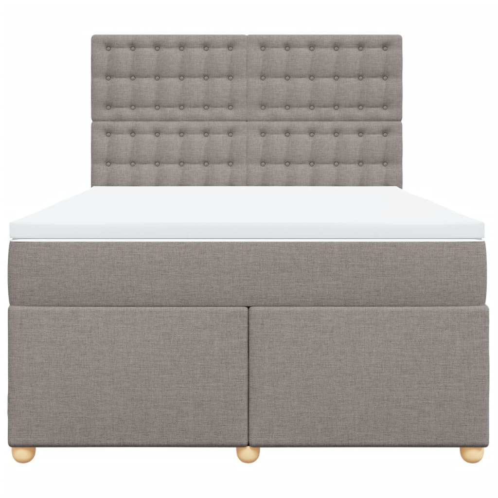 Κρεβάτι Boxspring με Στρώμα Taupe 140x200 εκ. Υφασμάτινο