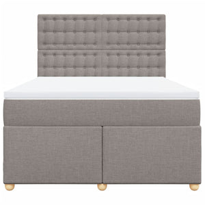 Κρεβάτι Boxspring με Στρώμα Taupe 140x200 εκ. Υφασμάτινο