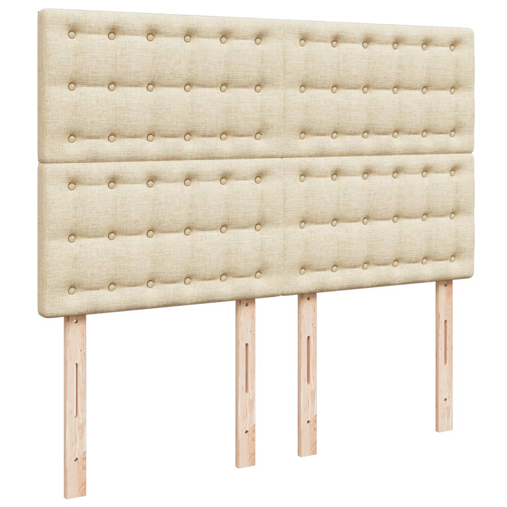 Κρεβάτι Boxspring με Στρώμα Κρεμ 140x200 εκ. Υφασμάτινο - Pakobazaar