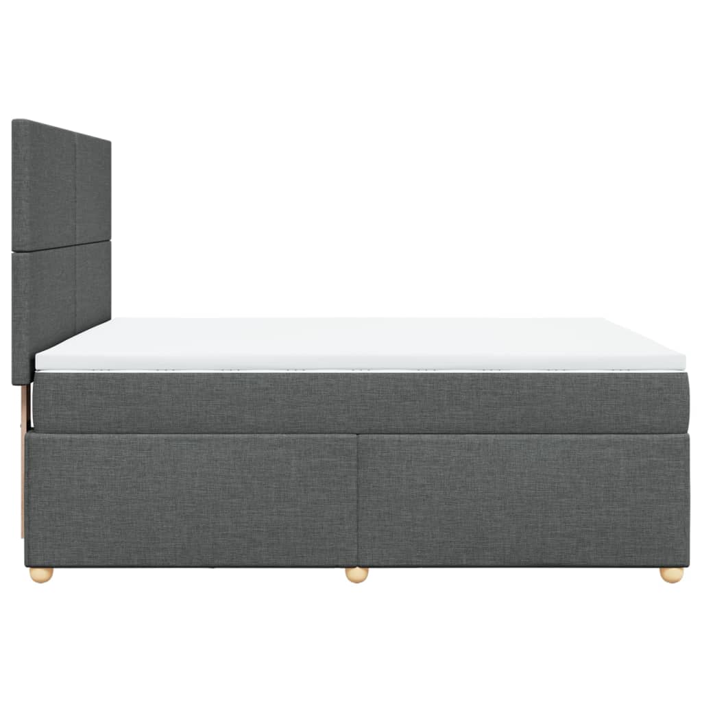 Κρεβάτι Boxspring με Στρώμα Σκούρο Γκρι 160x200 εκ Υφασμάτινο - Pakobazaar