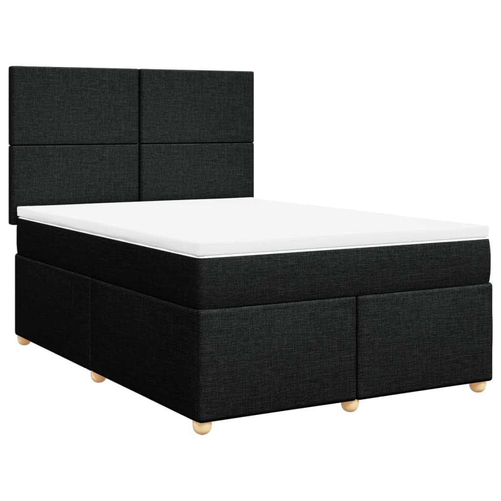 Κρεβάτι Boxspring με Στρώμα Μαύρο 160x200 εκ. Υφασμάτινο - Pakobazaar